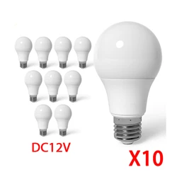 10szt E27 Żarówka LED DC 12V lampada luz E27 lampa 3W 6W 9W 12W 15W 18W żarówka punktowa Żarówki LED do oświetlenia zewnętrznego AP 12V