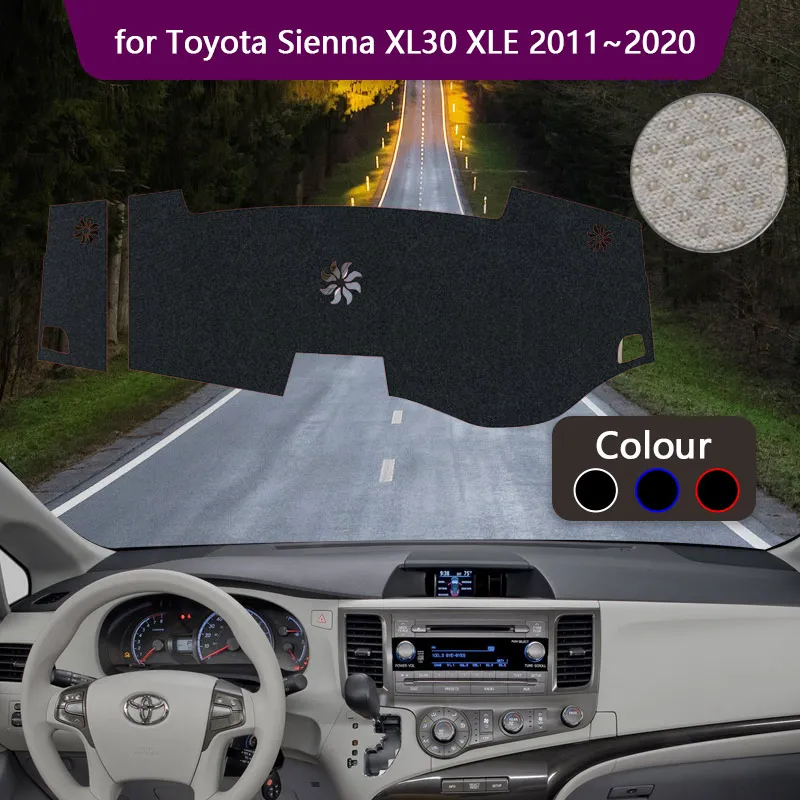 Dashboard Cover Board Mat Carpet Dashmat for Toyota Sienna XL30 XLE 2011~2020 Sunshade Anti-dirty Anti-sun Cushion Car Sticker