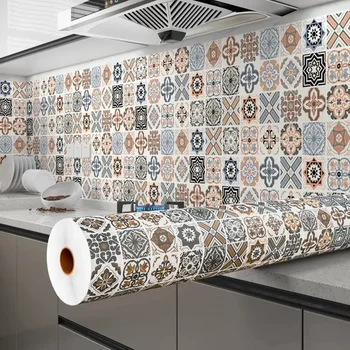 3D Waterproof Self-Adhesive Tile Cabinet Wallpaper 1