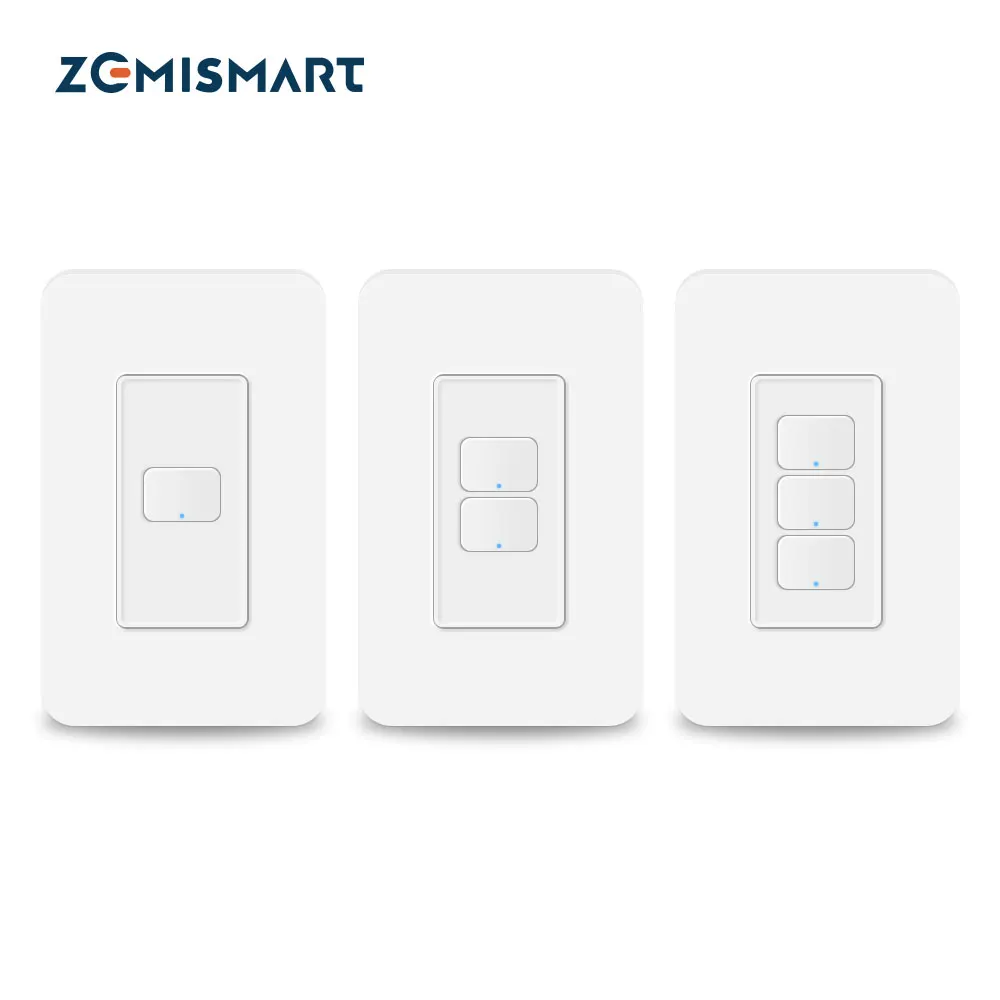 Zemismart Tuya Zigbee Interruttore della luce da parete NO Interruttore neutro Tipo US AU Interruttori fissi Alexa Google Home Control