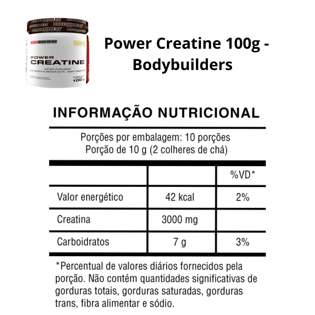 Creatine Power 100g - Bodybuilders Supplement Powder for Energy Gain and Recovery