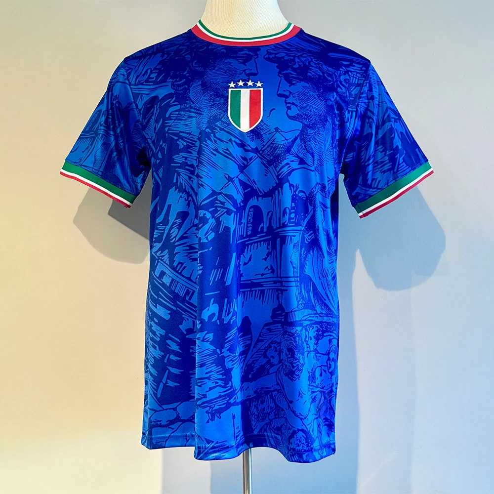 Italy Team 2026 Concept Football Jersey Men's Sports Quick Dry Breathable Oversized T-shirt Fans Training Soccer Jerseys 5XL