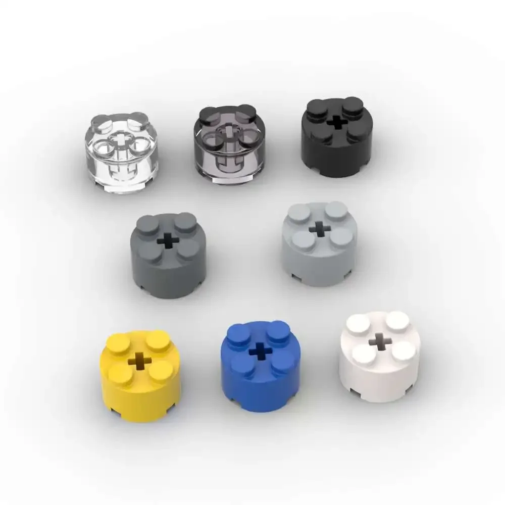 MOC – blocs de construction ronds avec trou d'essieu 6143 2x2, 10 pièces, 3941, plaque de haute technologie, briques, particules éducatives, idée, jouet, cadeaux pour enfants