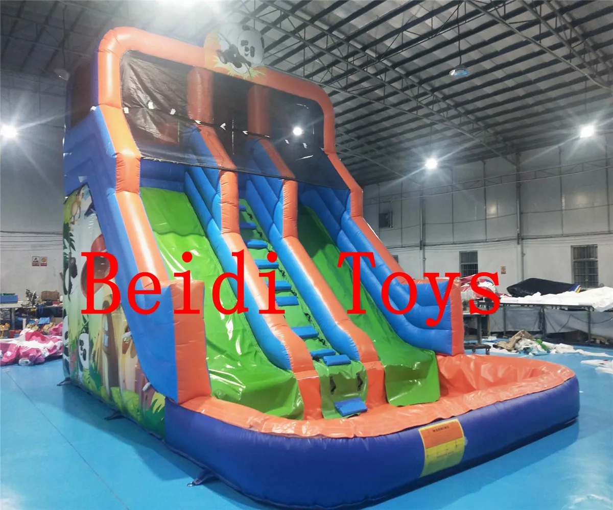 

Commercial Hot Selling Animal Park Inflatable Double Lane Water Slide Bounce House Jumper Bodyguard