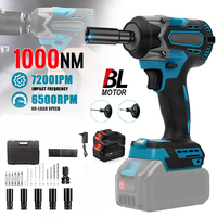 1000 NM Brushless Electric Wrench 1/2 Car Truck Repair Screwdriver Impact Drill Rechargable Power Tool for Makita 21V Batteries