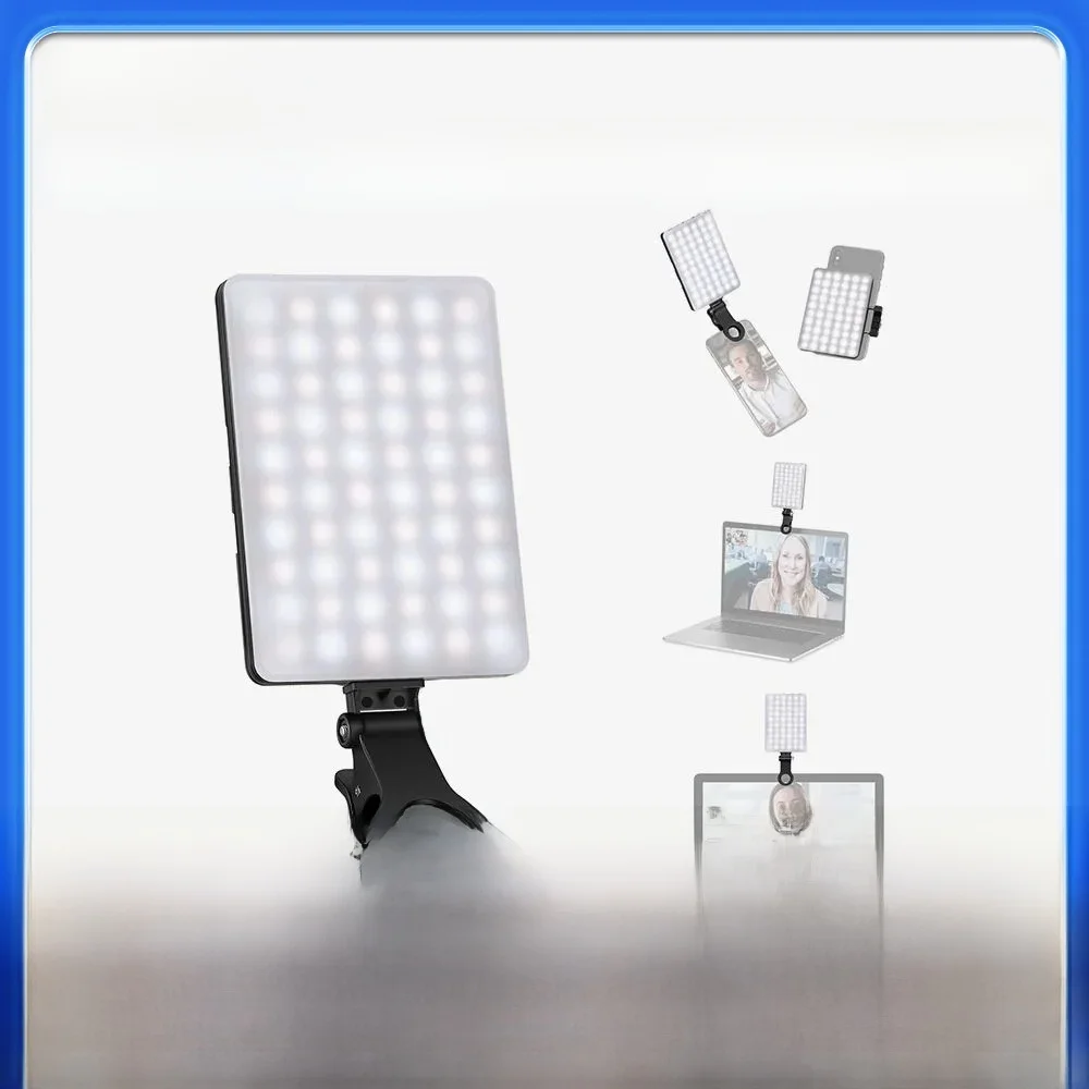 Bardziej potrzebna lampa leddo smartfona z przednią i tylną klips do telefonu, wysoka moc 60 LED 2000mAh akumulator CRI 95 + 3 tryby światła dla tabletu/laptopa — zdjęcie produktu 7