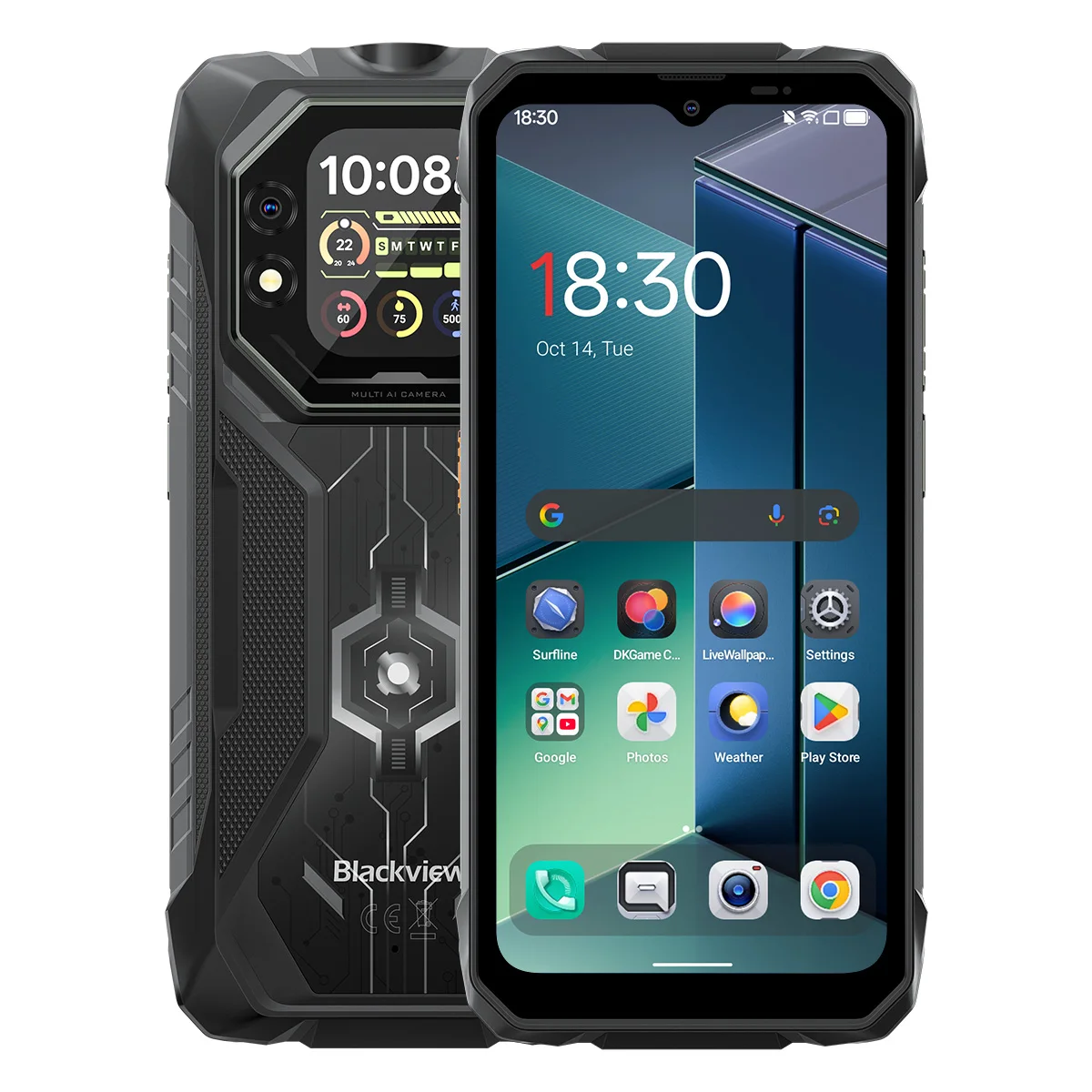 Blackview Rock 1 Android 16 Outdoor-Smartphone, 24GB (8+16)+ 256GB/2TB, 15000mAh, 6,56 Zoll HD+, IP69K & IP68, 16MP AI Hauptkamera + 13MP AI Frontkamera + 20MP Sony Nachtsichtkamera