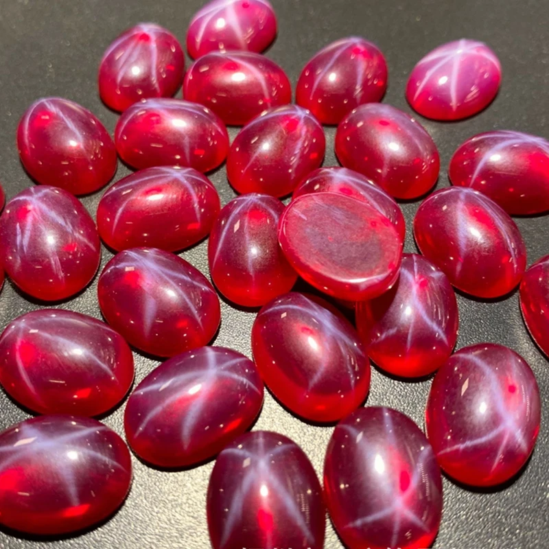 Natural Star Ruby 13×18mm 18.0ct Oval Flat Bottom Smooth Surface Cut VVS Precious Gemstone for Collection and Jewelry Making