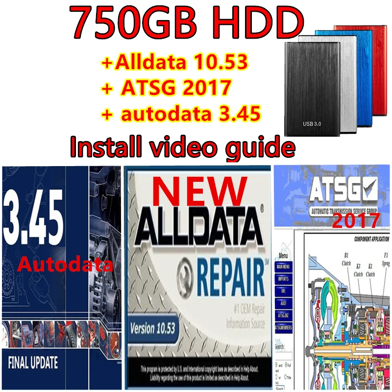 

2022 Hot alldata 10.53 alldata software auto repair software autodata 3.45 atsg 2017 software in 750GB HDD install video guide