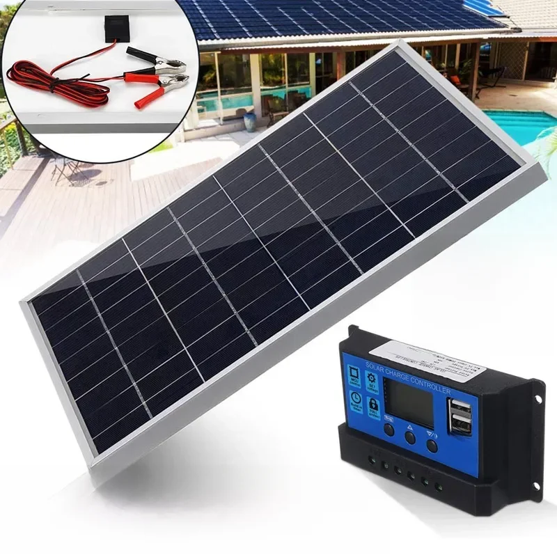 20W/H Zonnepaneel Kit Complete12V Polykristallijne Power Draagbare Outdoor Oplaadbare Zonnecel Zonnegenerator voor Thuis - afbeelding 2