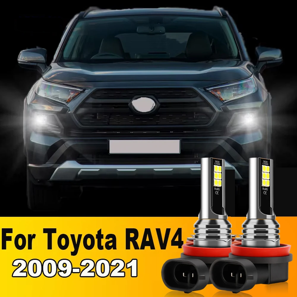 

2Pcs Auto LED Lamp Car Front Fog Lights Accessories For Toyota RAV4 2009 2010 2011 2012 2013 2014 2015 2016 2017 2018 2019 2021