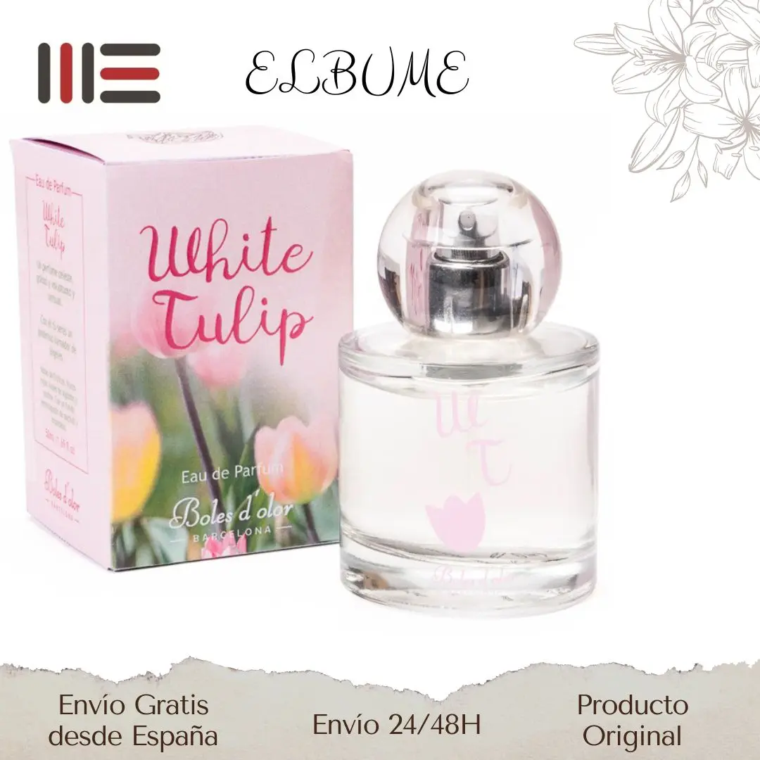 Cologne and perfumes WHITE TULIP boles d'odor Eau de Parfum 50 ml Floral Aroma, subtly feminine and delicate but seductive, leaving a lasting impression of nature and elegance, and a powerful velvety background