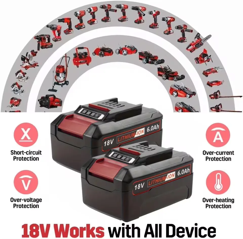 Für EINHELL EIN18C2 6Ah Ersatzakku Li-Ionen-Batterien 18V Akku Power X-change PX-BAT4 4511396 4511437 Elektrowerkzeuge