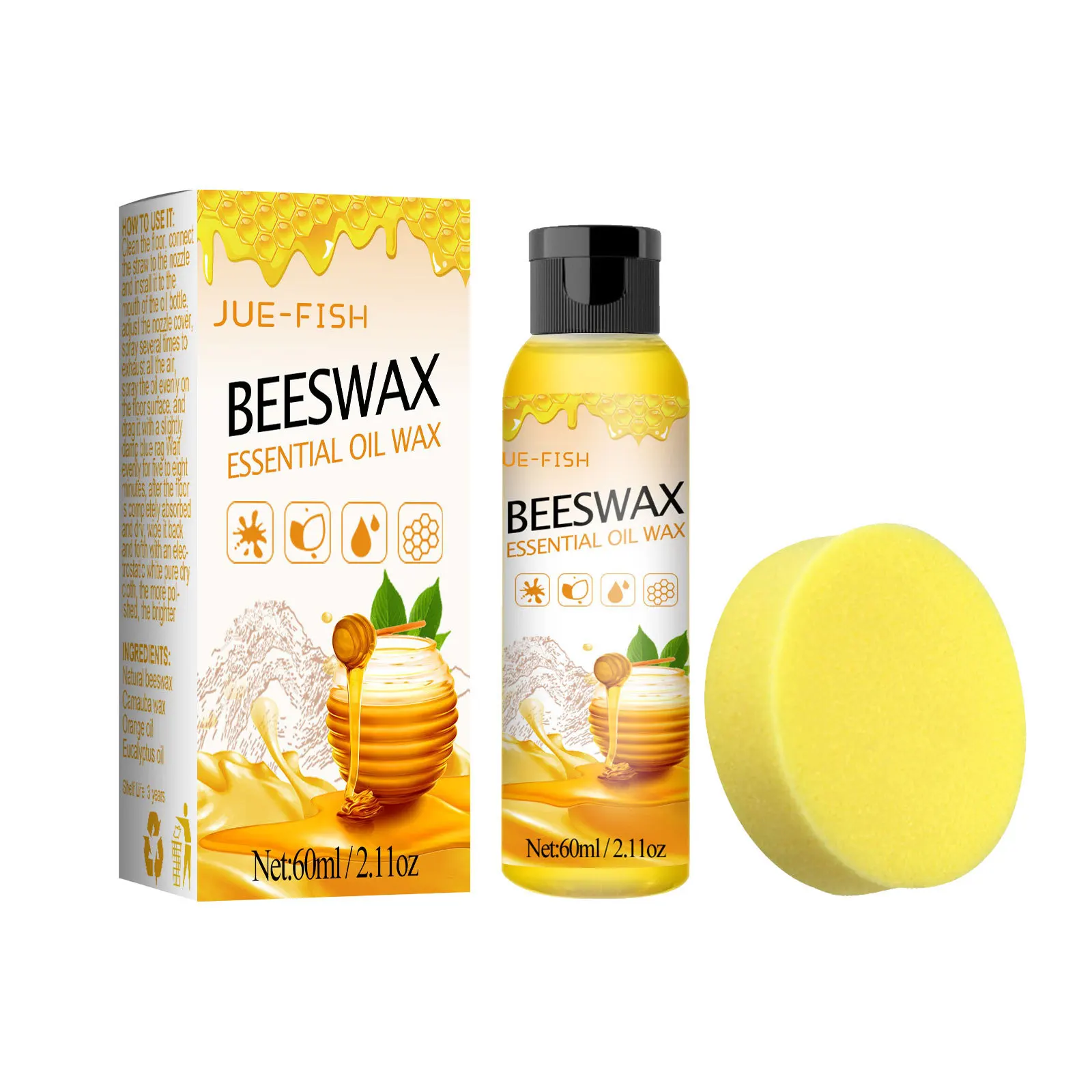 

Jue-Fish Natural Beewax Essential Oil Wax Traditional Wood Wax Multipurpose Bees-wax Furniture for Wood Polish Furniture Care