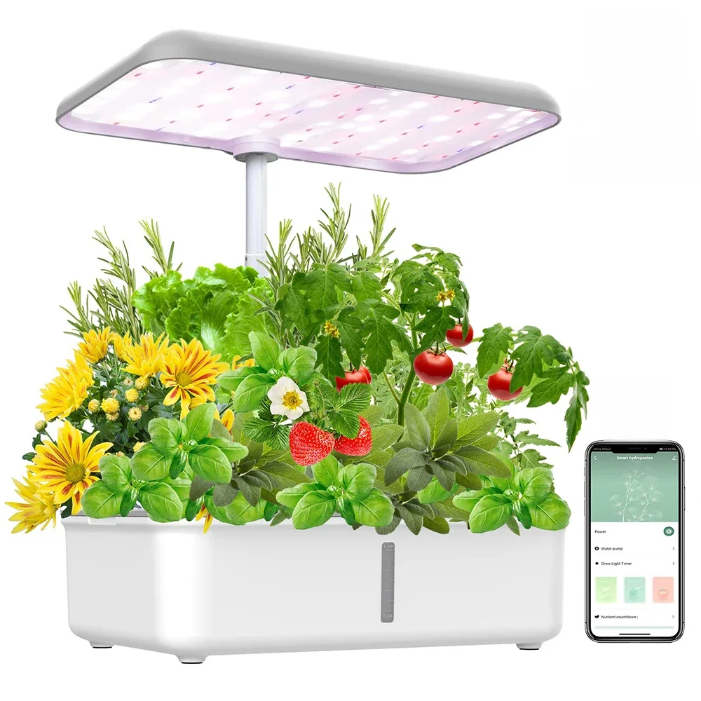 Tuya Wifi Hydoponics Kweeksysteem Met Led Grow Light Auto Pomp Smart Indoor Tuinieren Systeem Kruidentuinset Plantenbak Voor Thuis - afbeelding 2