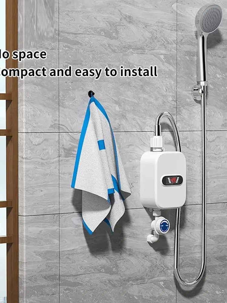 3500W Durchlauferhitzer für die Dusche, 220V, Badezimmerarmatur, EU-Stecker, Warmwasserbereiter mit Digitalanzeige für Landhaus, Ferienhaus, Hotel