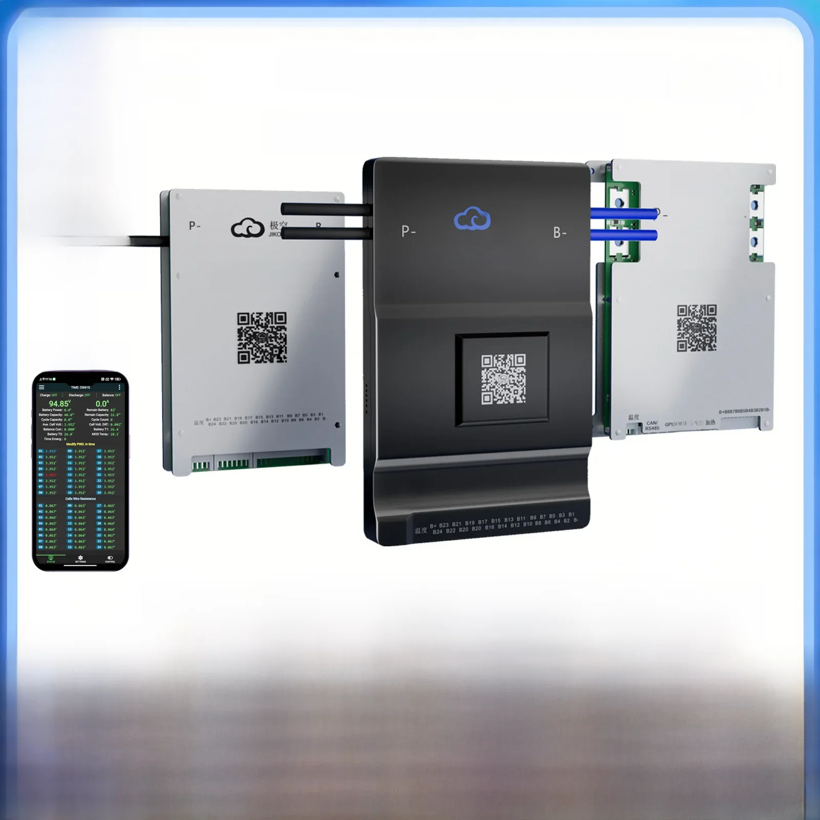 Jikong smart bms mit 2.1a ~ 2a aktive Balance bt app rs485 kann für 4s ~ 24s lifepo4 li-ion lto
