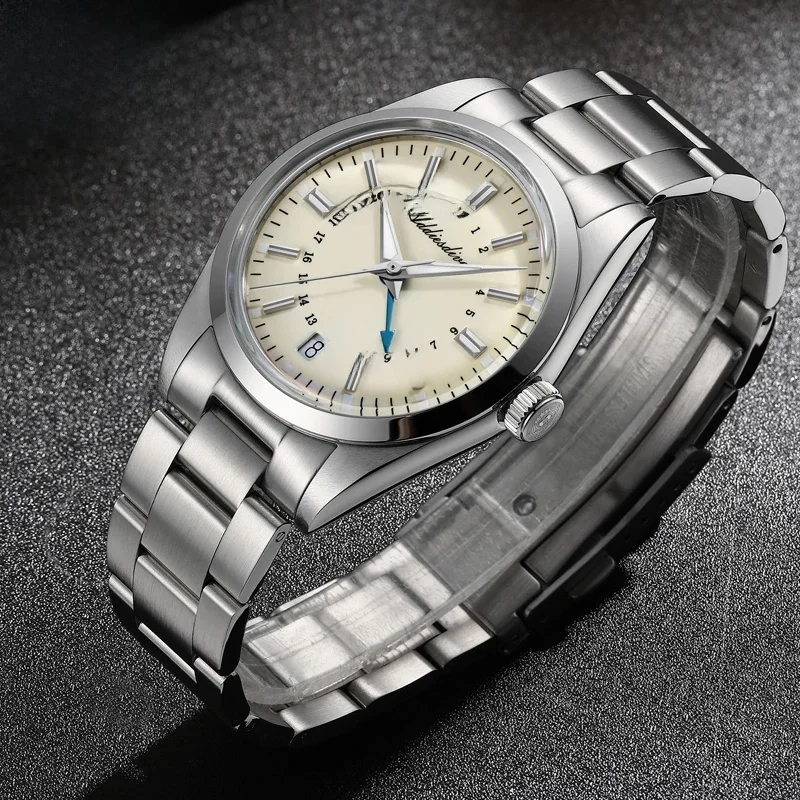 ADDIESDIVE 36 mm Herren-Analoguhr GMT 515-24H Uhr BGW9 Leuchtend 100 m wasserdicht Edelstahl Herren-Quarzuhren AD2065