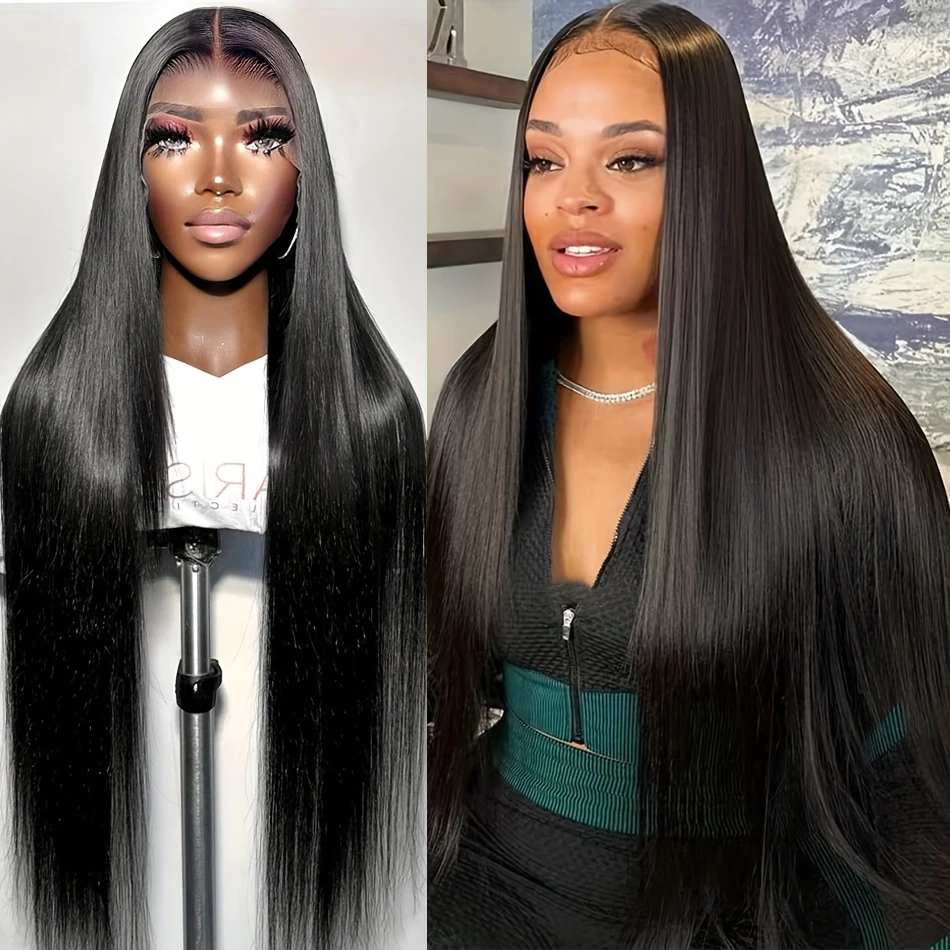 Luvin 250 Density 13x4 13x6 Bone Straight HD Transparent Lace Front Human Hair Wig 40  Inch Pre Plucked Lace Frontal Wigs