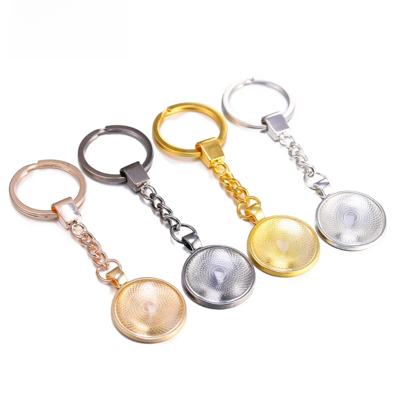 JUYA 5 sztuk/partia Cabochon pusty brelok 25mm podstawa wisiorka na breloczek wisiorek DIY tworzenia biżuterii rękodzieło akcesoria — zdjęcie 2