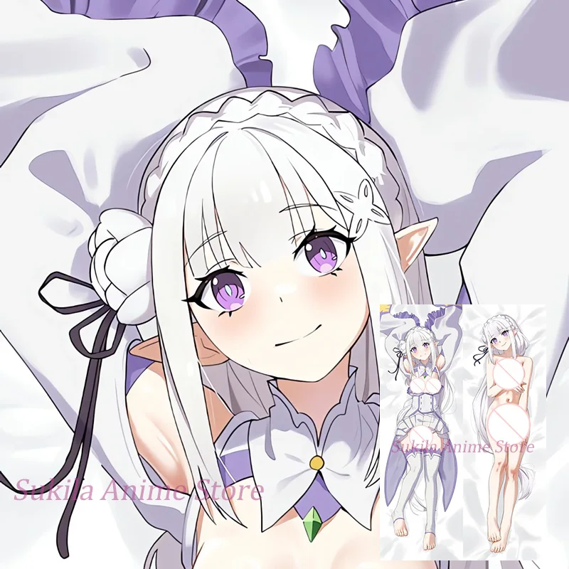 

Dakimakura Emilia Re Zero аниме наволочка для тела двусторонняя наволочка с принтом в натуральную величину