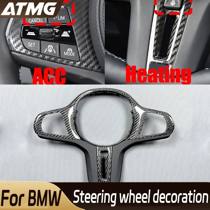 Carbon Fiber Car Kit For BMW 3 4 5 series 3 4 5 series G06 G07 F97 F98 G30 G31 Steering Wheel Frame Trim Cover M Interior