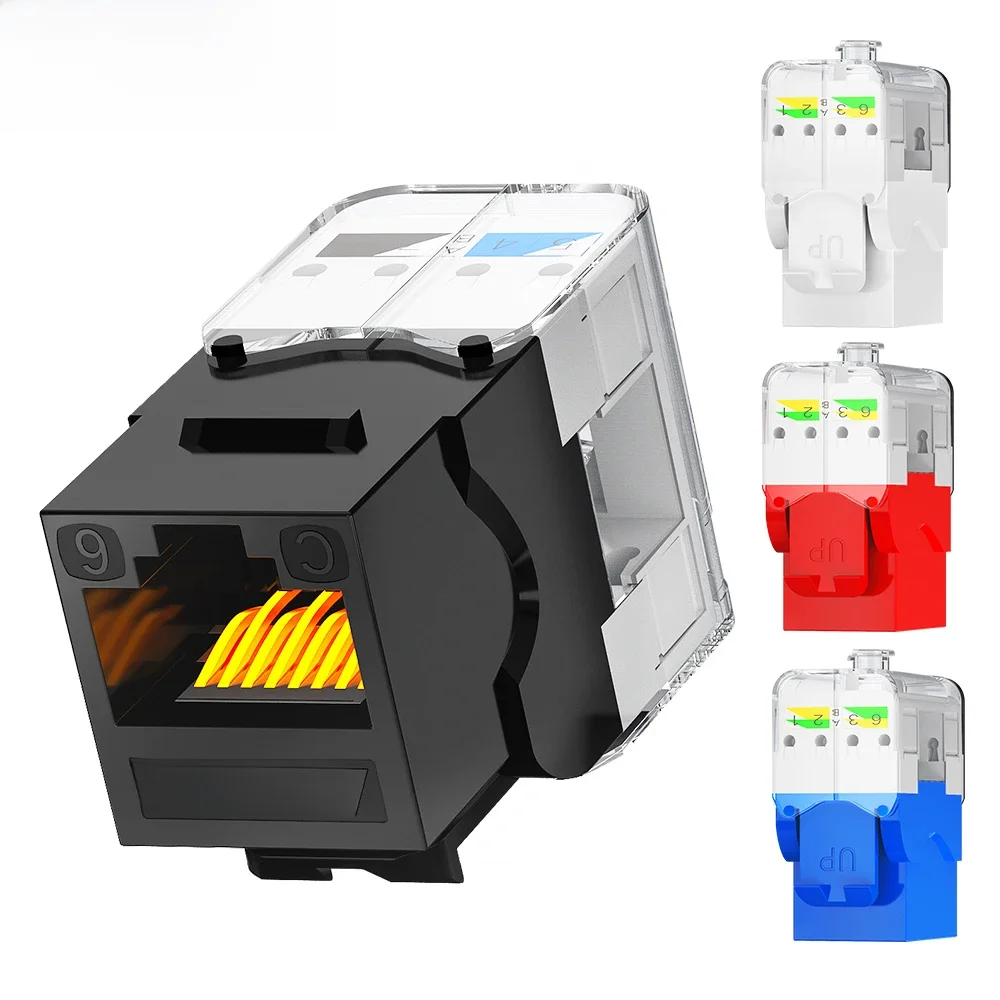 AMPCOM CAT6A CAT6 Gniazdo Keystone Bez Użycia Narzędzi, Adapter Modułu Keystone RJ45 UTP Bez Wiercenia, Złącza Modułowe — zdjęcie 2