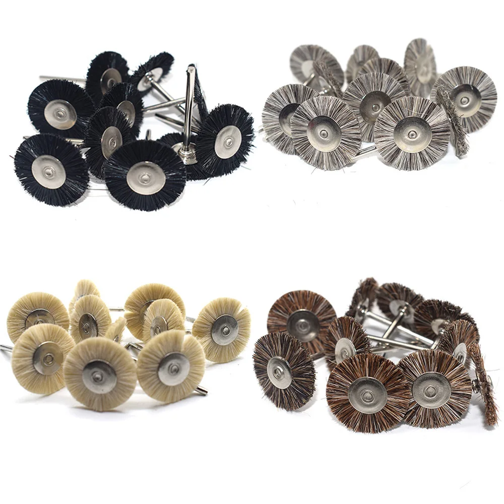 Ruedas de pulido de lana/algodón/almohadilla de pulido de tela, cepillo abrasivo de joyería, accesorios Dremel para herramientas rotativas, 10 piezas