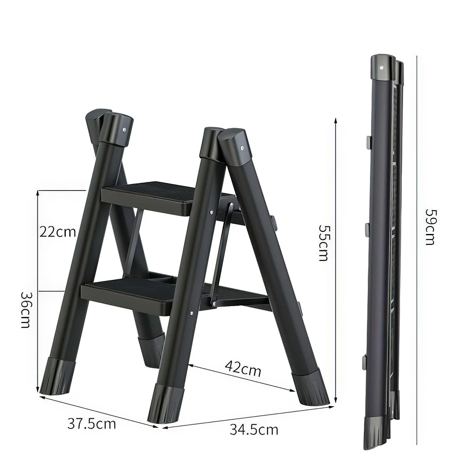 Image 3: Échelle pliante multifonctionnelle pour la maison, chaise d'appoint portable pour cuisine, support à fleurs, étagère de rangement # 20