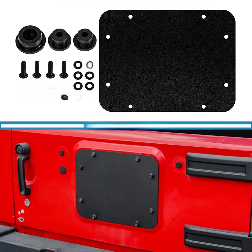 Porte-pneu de secours de voiture, plaque de remplissage, couvercle de bouchon de hayon en caoutchouc pour Jeep Wrangler JK 2007 – 2017, accessoire extérieur de 2/4 portes
