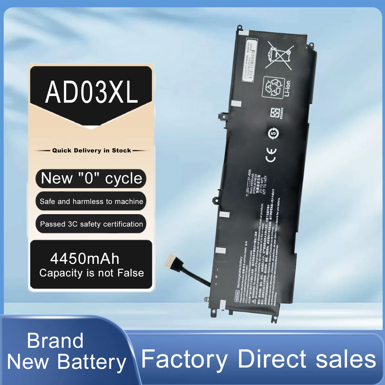 DXT nueva batería de ordenador portátil AD03XL para HP TPN-I128 HP Envy 13-ad 13-ad000 13-ad100 13-ad000ng 13-ad014na 13-ad015na HSTNN-DB8D