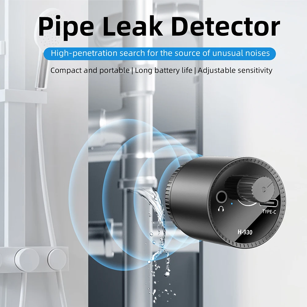 Multi-functional Water Leak Detector Underground Pipe Leak Monitor Portable Type-C Leak Detector kit for Indoor and Outdoor image 2