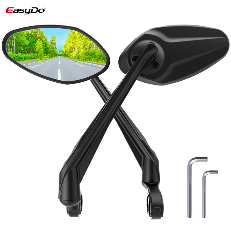 Bike Rear View Mirror Adjustable Reflector Rotatable Handlebar Mirror Clear Rearview E Bike Scooter Cycling Bicycle Accessories