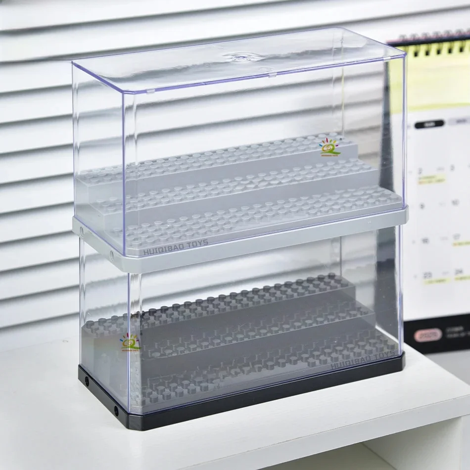 HUIQIBAO vitrine anti-poussière boîte vitrine pour modèle Collection blocs de construction figurines boîte d'affichage briques enfant jouets enfants