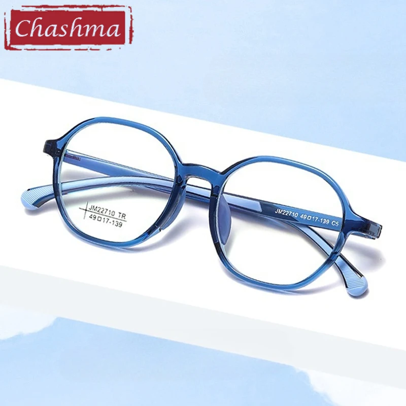 

Chashma Prescription Glasses 49mm TR90 Men Round Retro Style Spectacle Recipe Eyewear Anti Blue Block Myopia Eyeglasses Frames