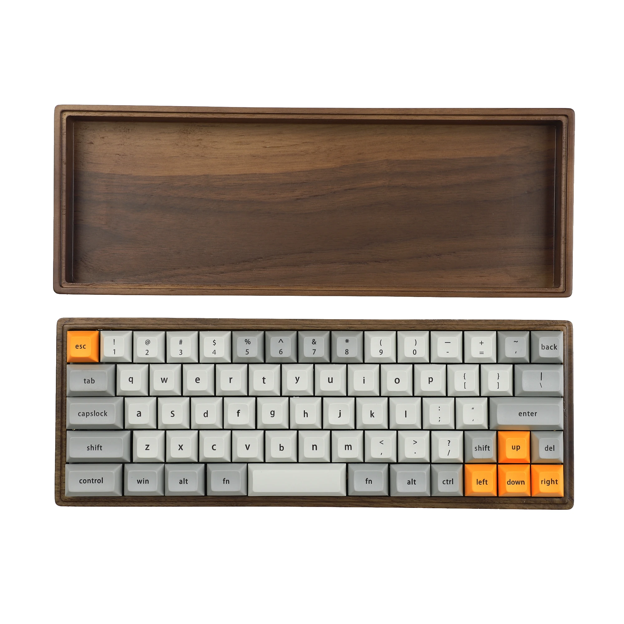 YMDK 67 Keys Minila Layout Wood Case QMK Hot-swappable Hot Swap Type C PCB Mechanical Keyboard