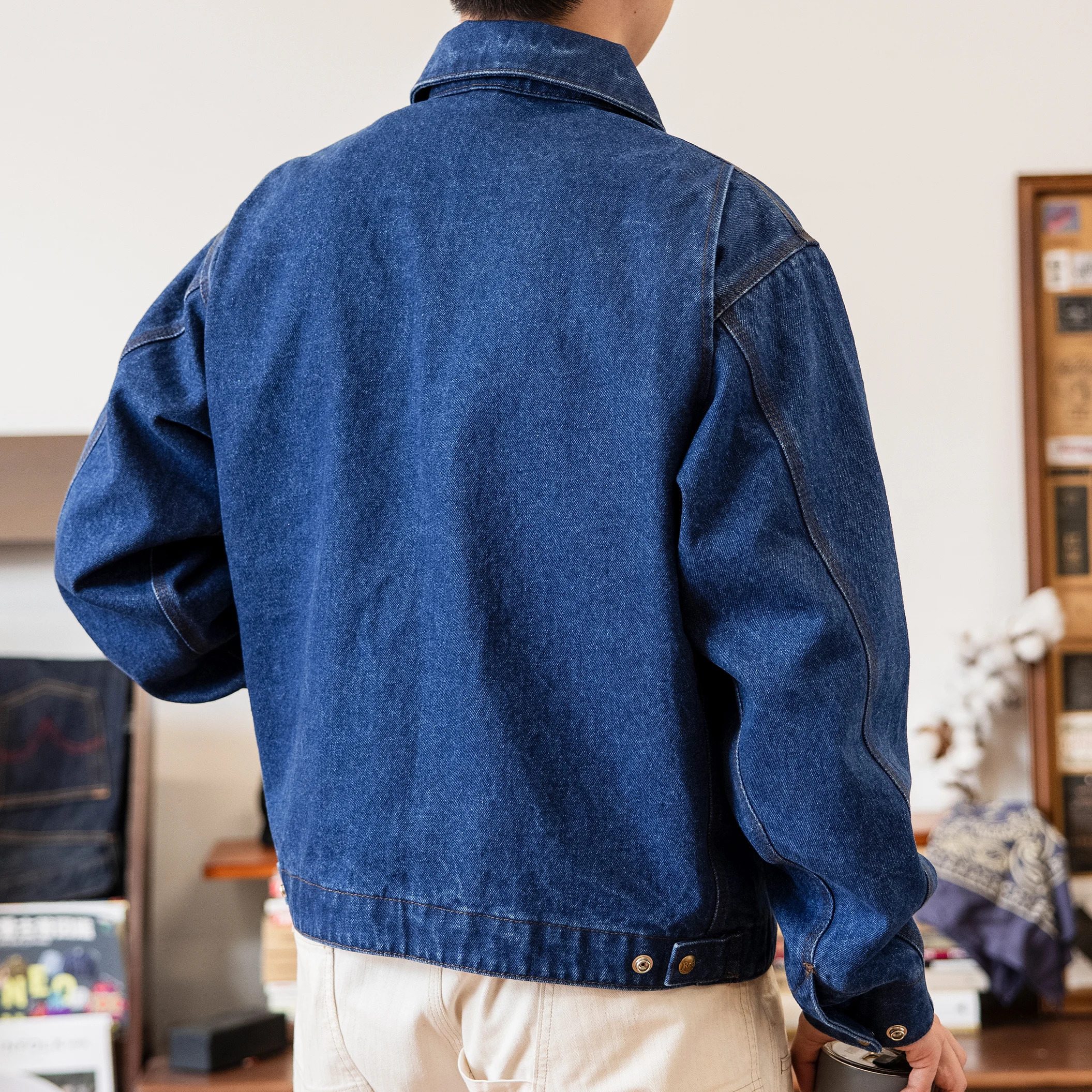 J01-0002b Big Size 15oz High Quality Cotton Canvas Jacket Casual Stylish washed Coat