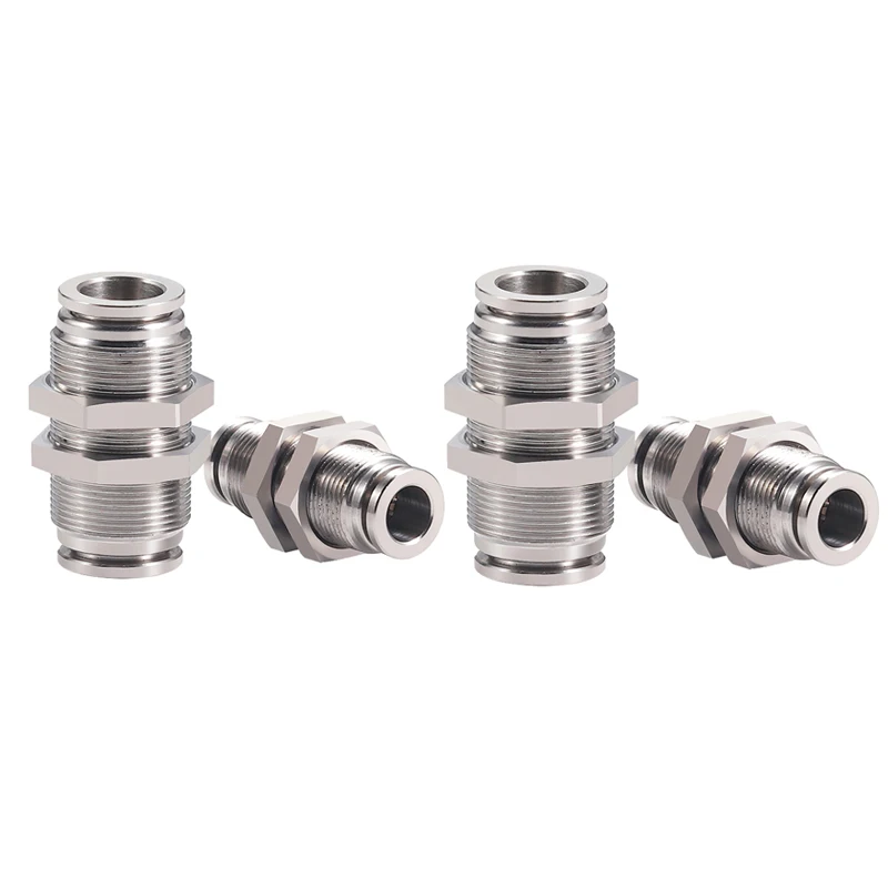 

10PCS Pneumatic Fittingt PM Series 304 Material Stainless Steel Pneumatic Baffle Trachea Joint PM4/PM6/PM8/PM10/PM12