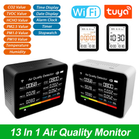 13in1 Tuya WIFI Air Quality Tester CO2/TVOC/HCHO/PM2.5/PM1.0/PM10/Temperature/Humidity/Time/Date/Alarm/Timer/Stopwatch CO2 Meter