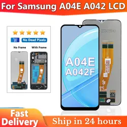 Para Samsung A04e pantalla táctil LCD con marco digitalizador montaje A042F A042M piezas de repuesto