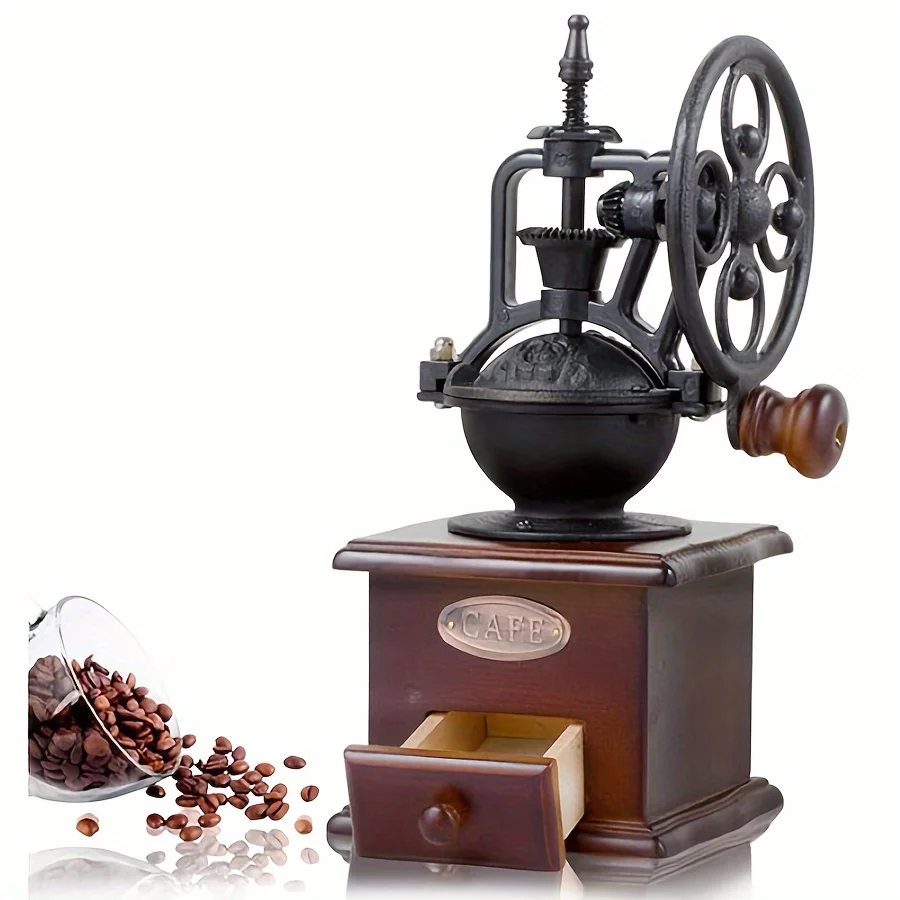 

Vintage Style Manual Coffee Grinder Roller Antique Coffee Mill for Making Mesh Coffee Classic French Press for Decoration Gift