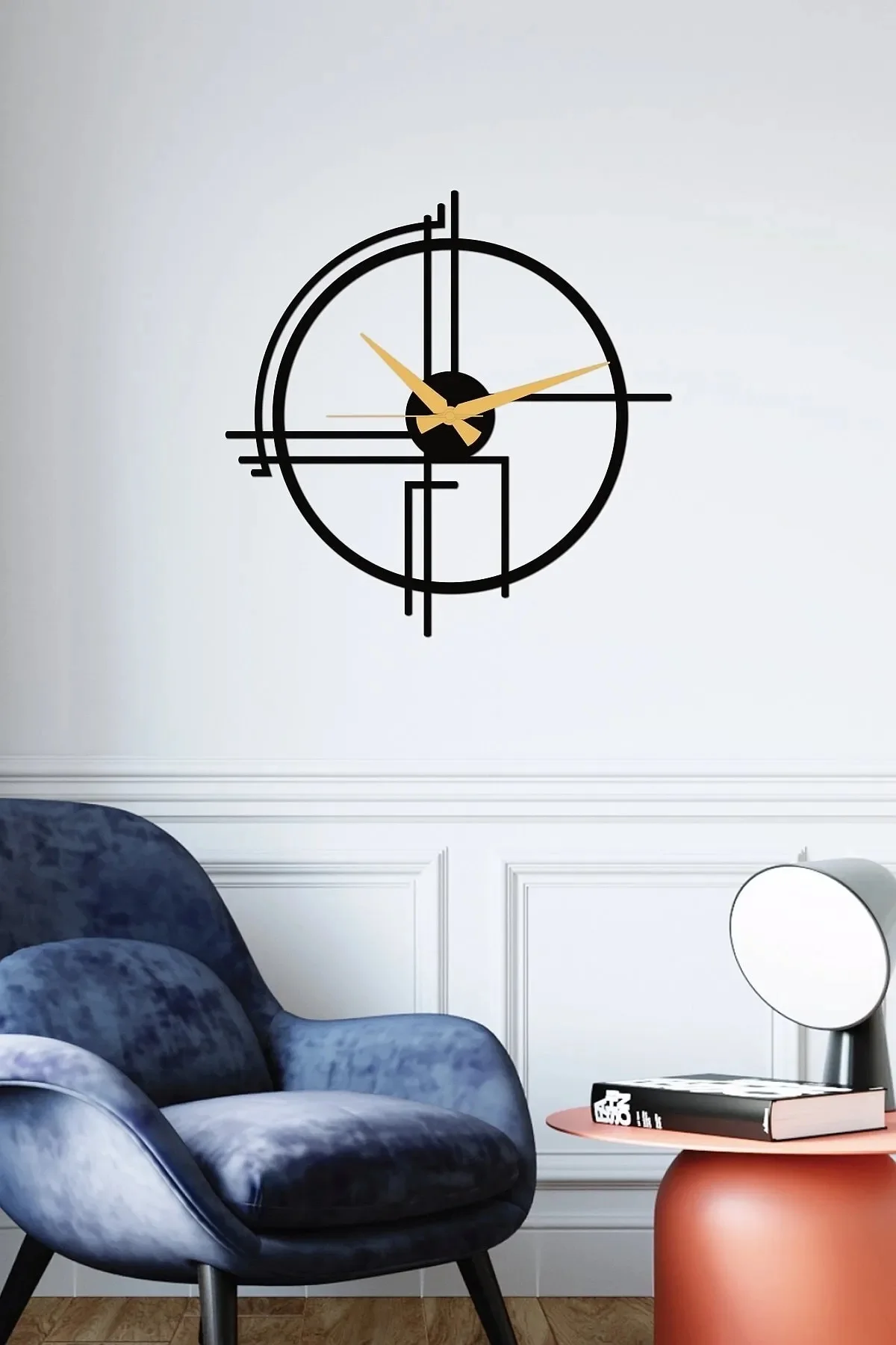 Gold Silver and Black Metal SilentGlow Wall Big Clock 1.5Mm Thickness 50x50Cm Elegance Wall Clock - Modern Timepiece