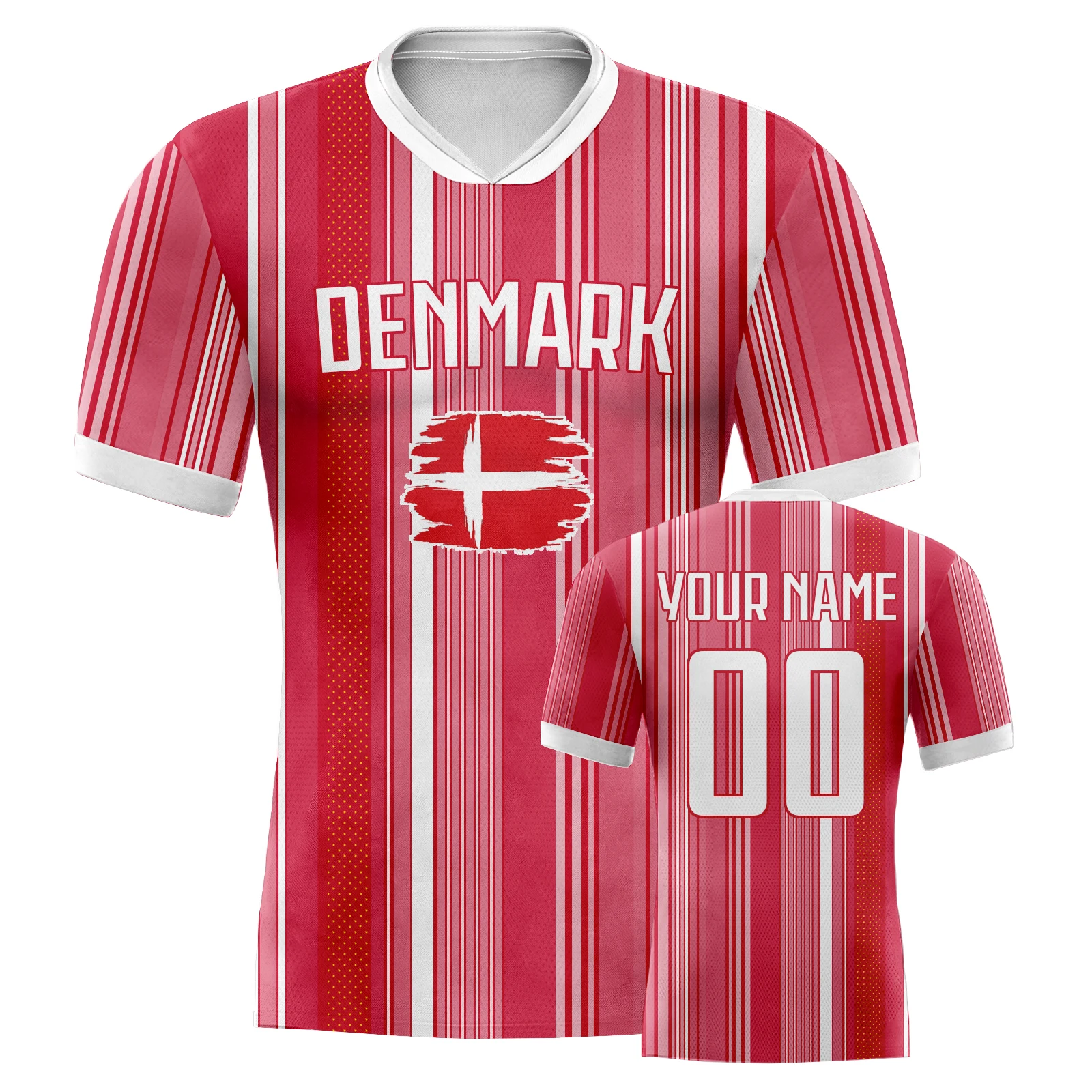 

Футбольная майка Дании на заказ для женщин и мужчин, персонализированная молодежная футбольная рубашка с именем и номером, подарки для любителей футбола для фанатов