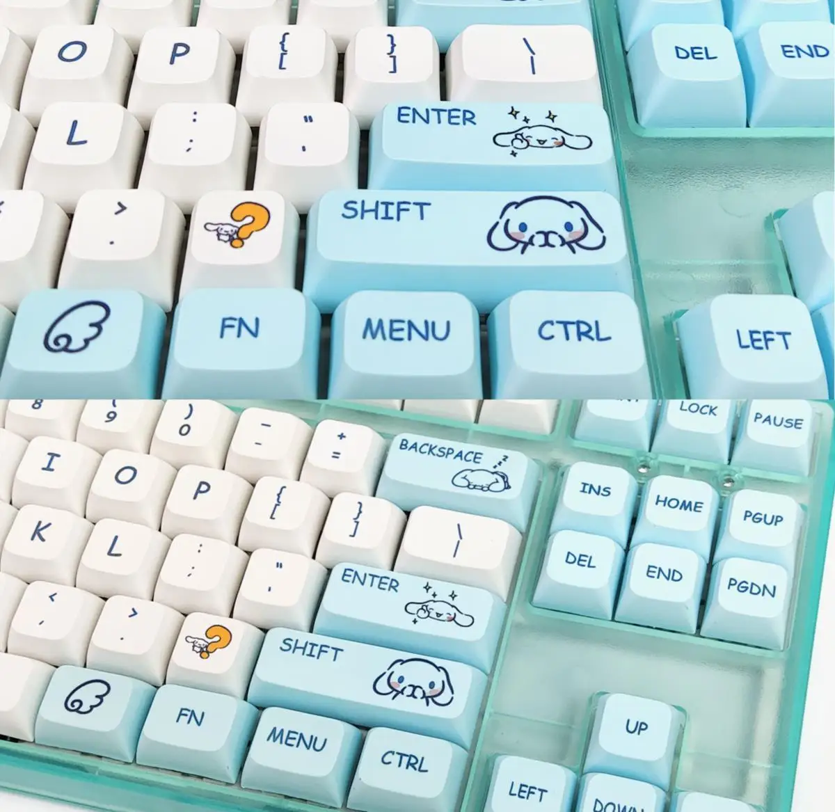 Key Caps 129ปุ่ม/ชุดกระต่ายหยก PBT XDA โปรไฟล์น่ารักสีขาวคีย์สำหรับ MX สวิทช์ Mechanical Gaming คีย์บอร์ดหมวก