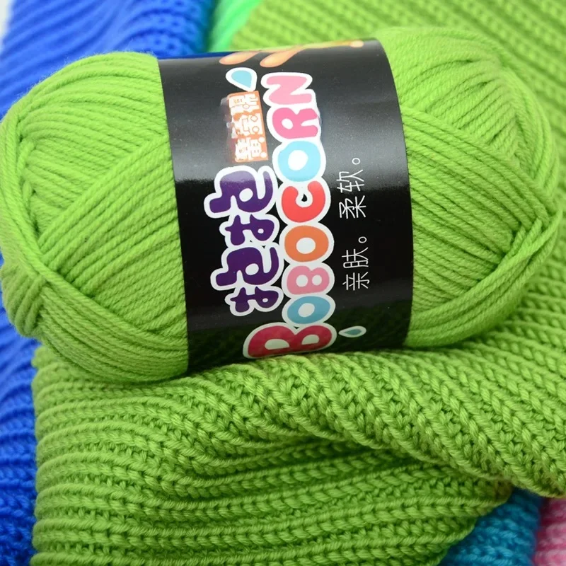 Fil à tricoter à la main, mélange de coton au lait, peigné, Crochet, pour tricoter, ligne arc-en-ciel, fils tricotés, bricolage, amigurumi, 50g, 1 pièce