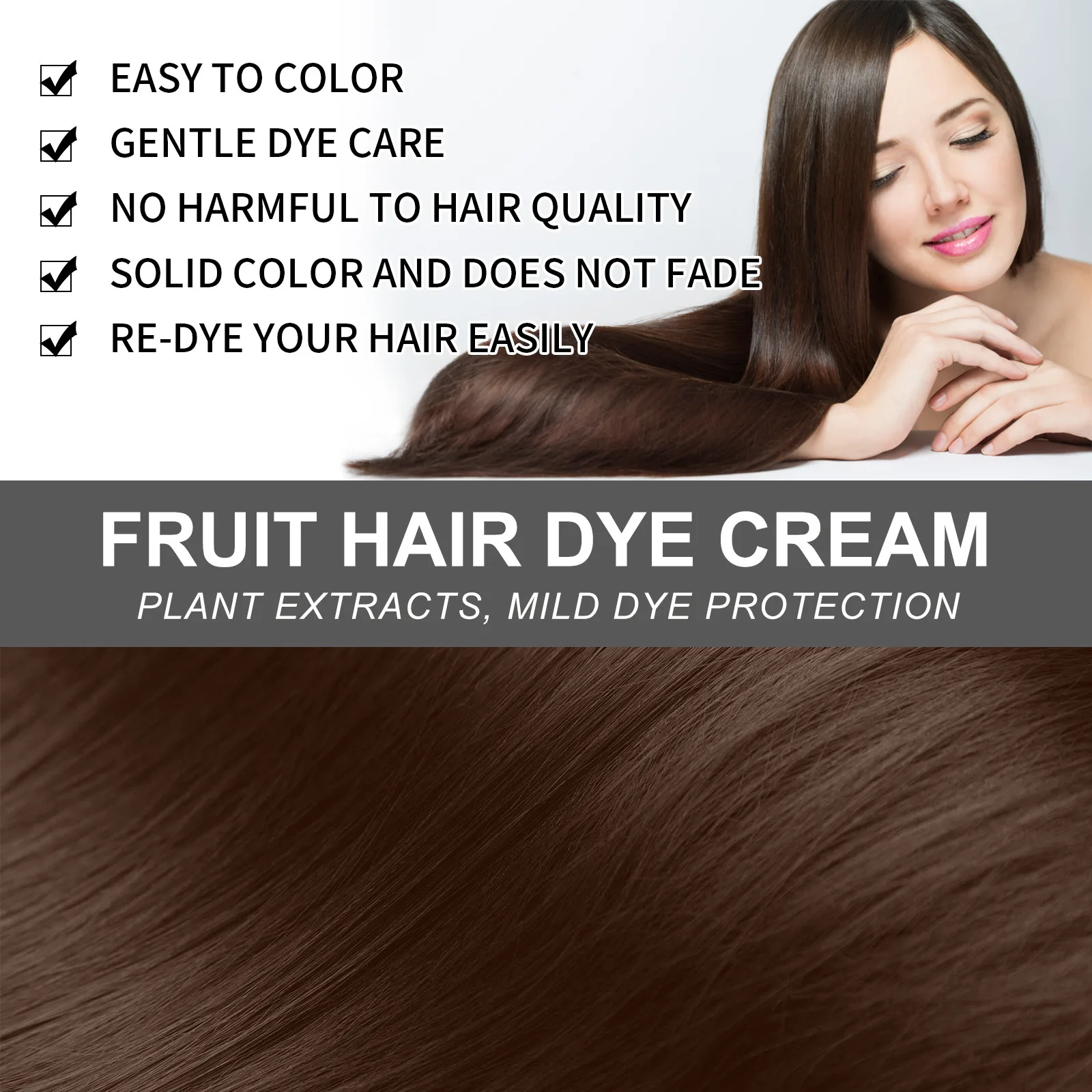 Black Fruit Dyeing Cream With Comb Natural Cover White Gray Hair Gentle Non-irritating Styling Long Lasting Hair Coloring Cream