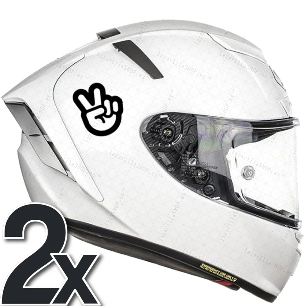 2x Saludo Motero Vss 5CM Sticker Vinilo Adhesivo para Casco Pegatinas Moto Coche Motero Motera Biker Bike Rafagas 2Unidades lazarillaSHOP™