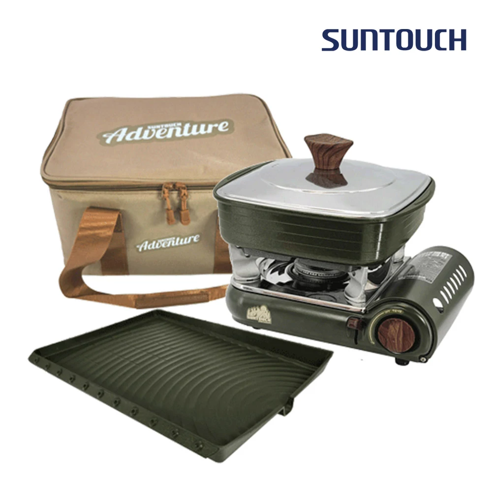 Sun touch adventure stove set (mini stove + square pot + toiplate + All-use carry bag)