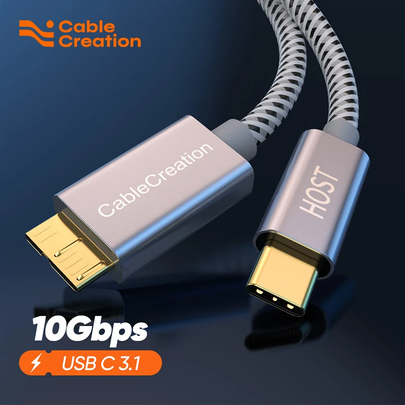 

CableCreation 0.3m USB C to Micro B Cable,10Gbps Speed External Hard Drive Braided,USB 3.1 Type C to Micro B Work for SSD