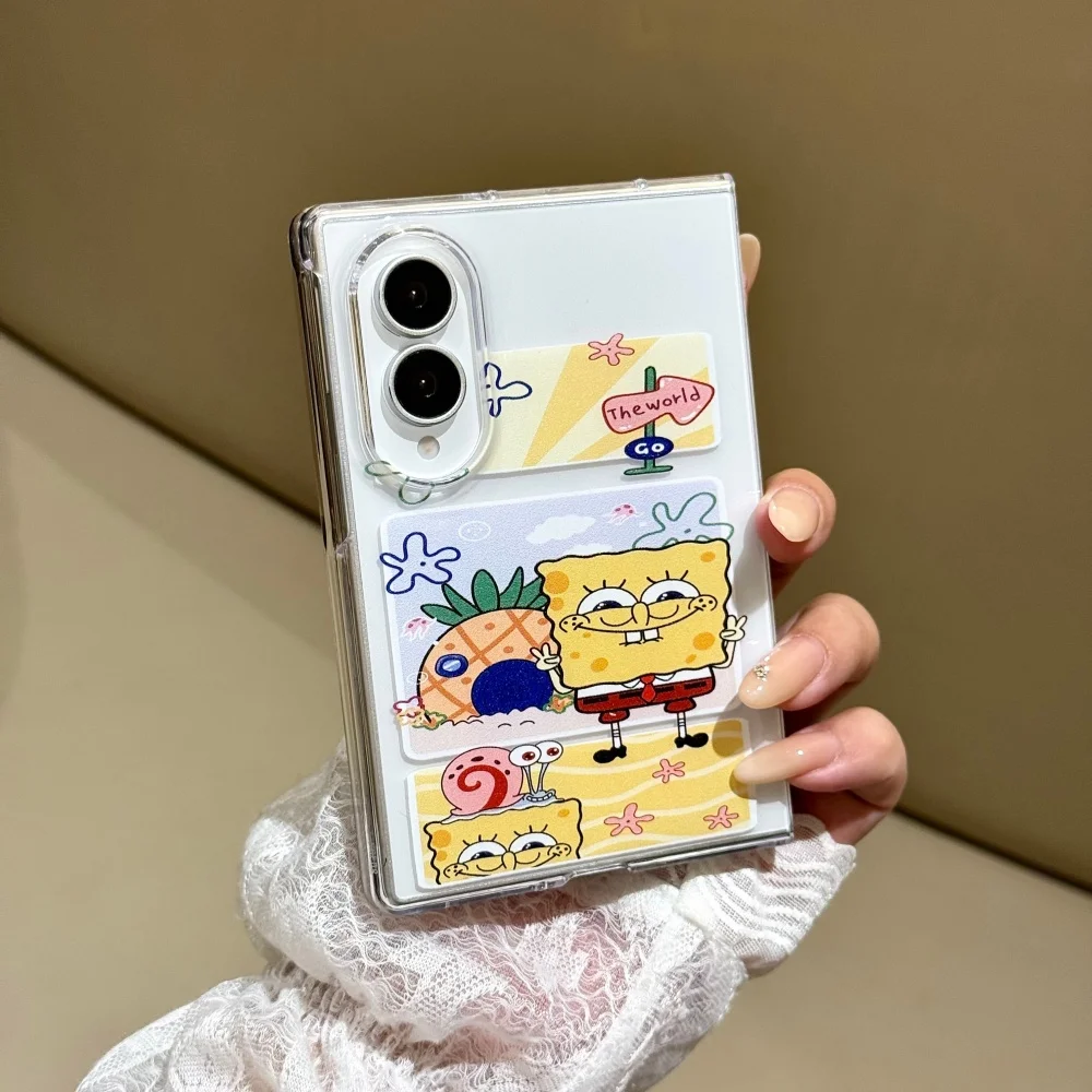 Cute Cartoon Underwater Character IMD Laser Phone Case For Samsung Galaxy Z Fold 8 Z Fold 8 Fold 7 Ultra Cover With Charm Kawaii